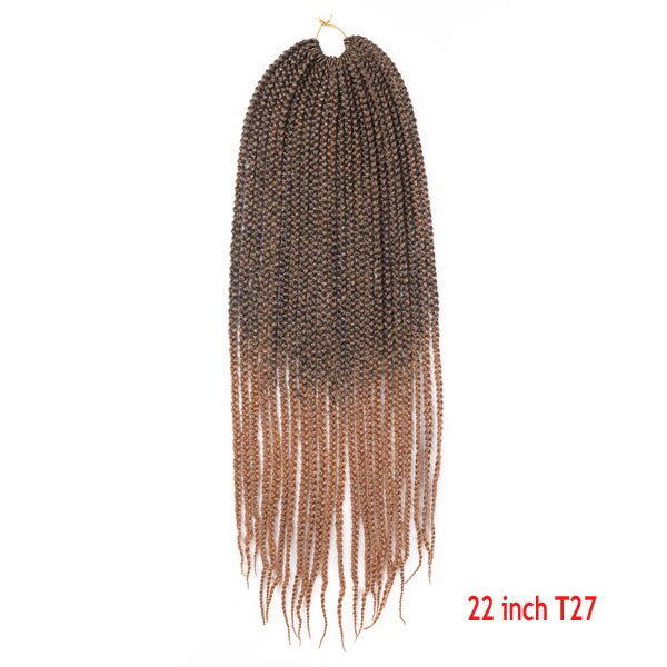 Ombre Crochet Hair Box Braids Synthetic Long Rainbow Pink Braiding Hair 22Strands Crochet Hair for African Braids: 13