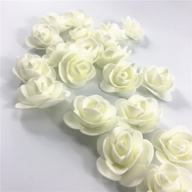 1PC 15cm/20cm/35cm Foam Rose Bear Mold DIY TOY Artificial Rose Flower Bear Plastic Bear Roses Luck Dog Mold Model: 100pcs Milky White