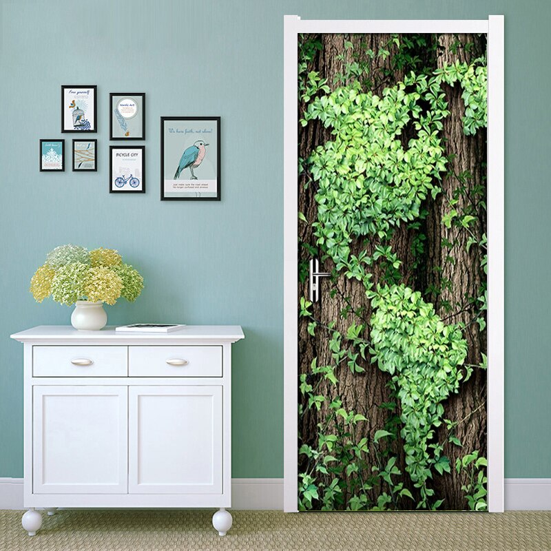Diy zelfklevende waterdichte deursticker muurschildering behang grote boom wijnstok slaapkamer deur muurdecoratie stickers