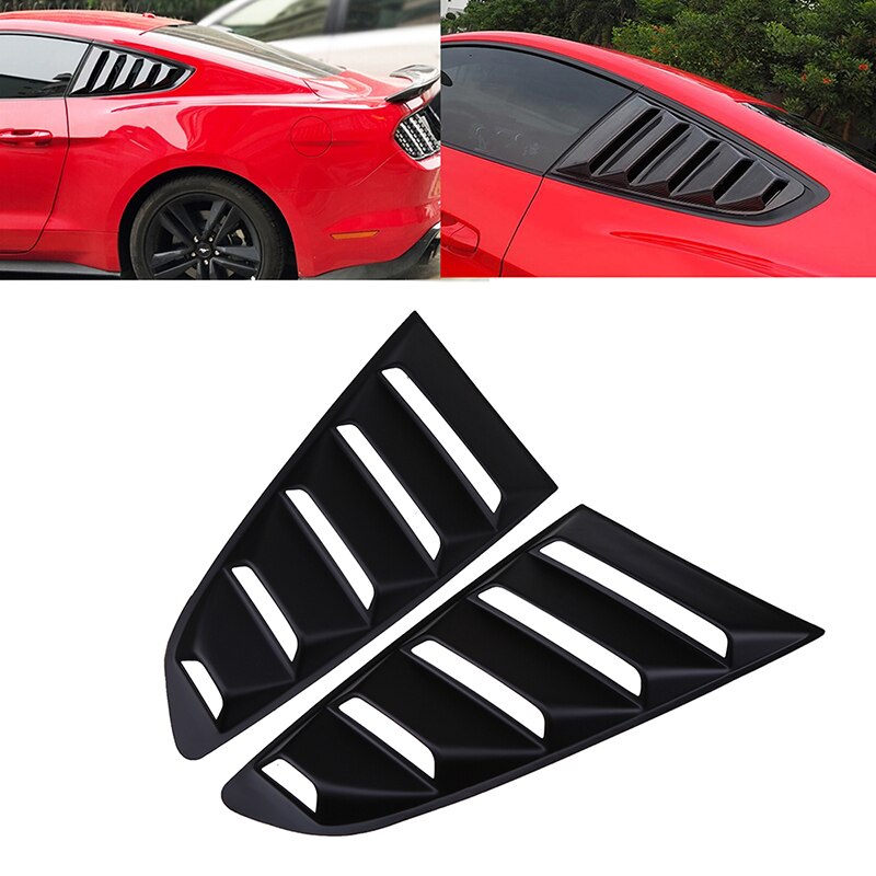 Bagkvarter vindue lameller øger spoiler bil tunning panel side luftventilationsdæksel til ford mustang fastback bildel