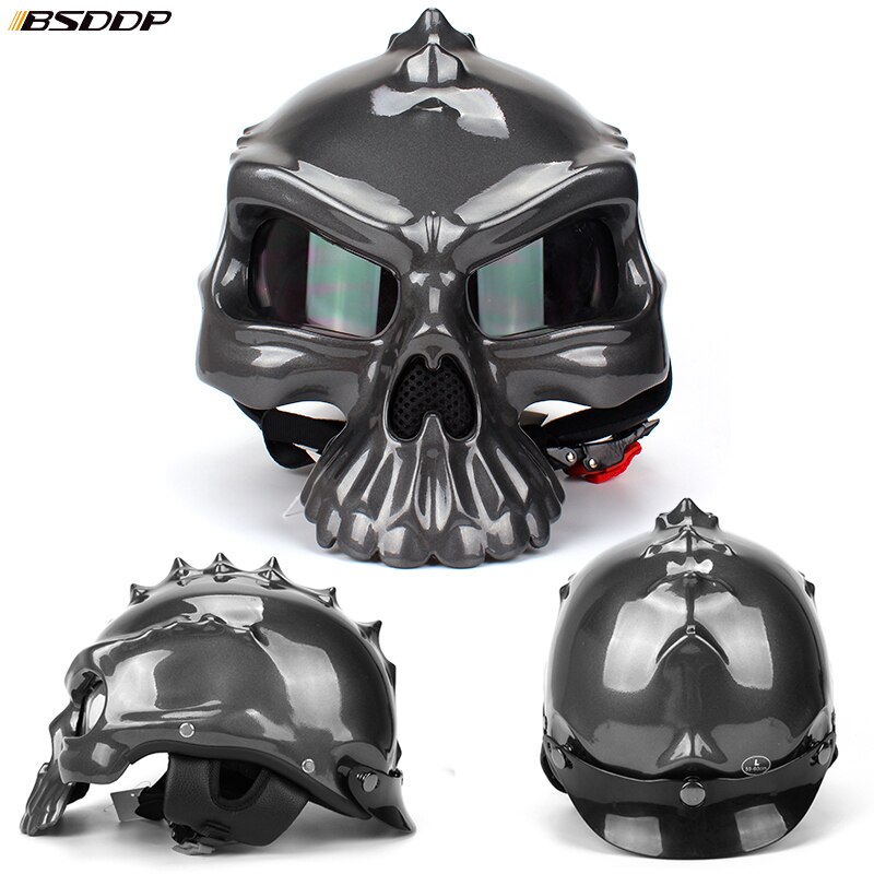 Motorcycle Helmet Retro Casque Half Face Helmet Summer Breathable Men Skull Capacete Casco Capacetes De Motociclista For Harley
