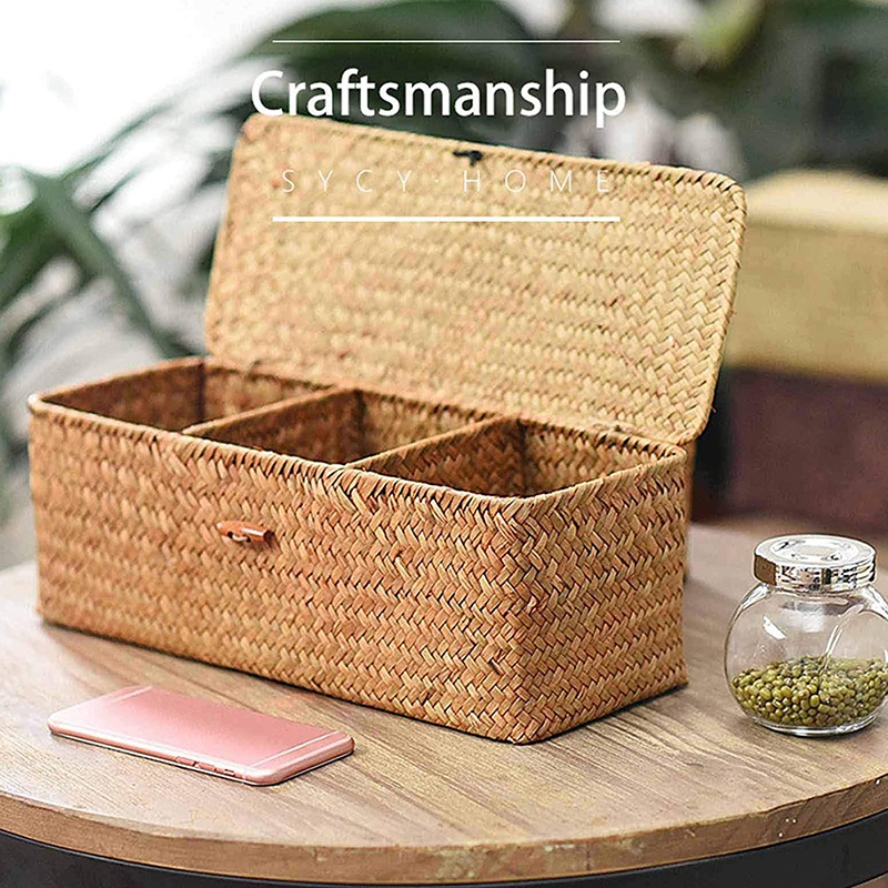Wc Papier Korb-3 Plaid Rattan Wc Schlecht Lagerung Organizer Korb-Schmuck Kosmetik Lagerung Korb