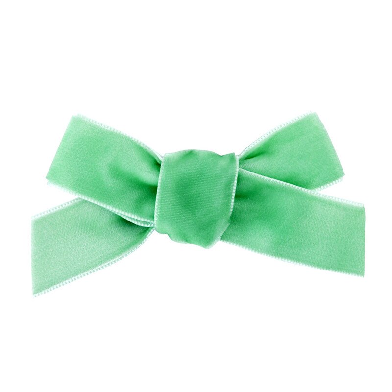 UNTAMED Fluwelen Lint Meisjes Haarspelden Eenvoudige Boog met Veilig Clips voor Kids Handgemaakte Kinderen Baby Haar Pin Haaraccessoires: green