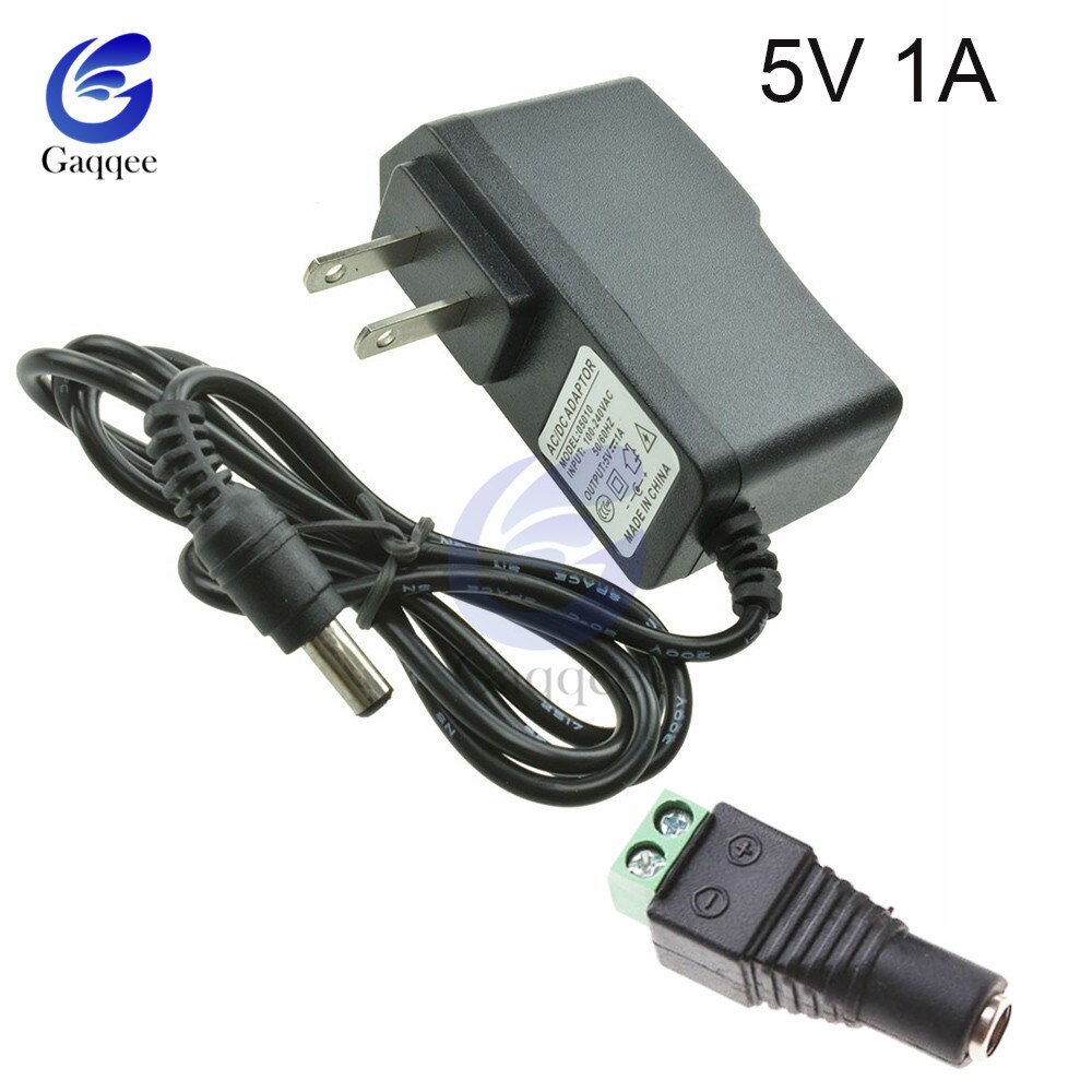 EU US Plug Driver Adapter AC 110V 220V to DC 12V 2A 5V 1A 5.5*2.1mm LED Power Supply + Female Connector For LED Strip Converter