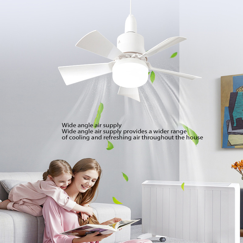Ventilador de techo con control remoto, luz LED E27 de 30W para atenuación, adecuado para sala de estar, estudio, uso doméstico, 85-265V