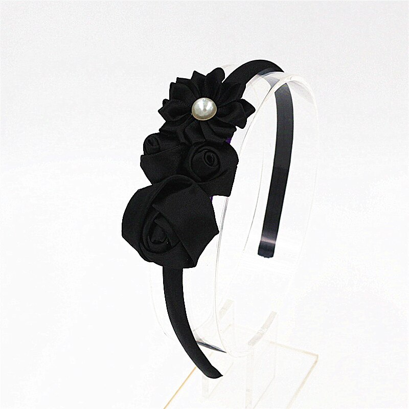 lindo diademas Aro para el pelo Diadema con rosas sombreros la cabeza de las chicas de aro de flores para el pelo Pelo Accesorios: Negro