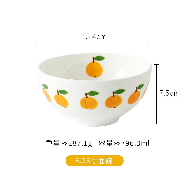 Cuenco de de frutas de hueso de estilo nórdico, tazón de cerámica de naranja y limón, plato de tazón de sopa para el hogar, comedor en pastel para el desayuno, Plato de frutas: Vegetable bowl