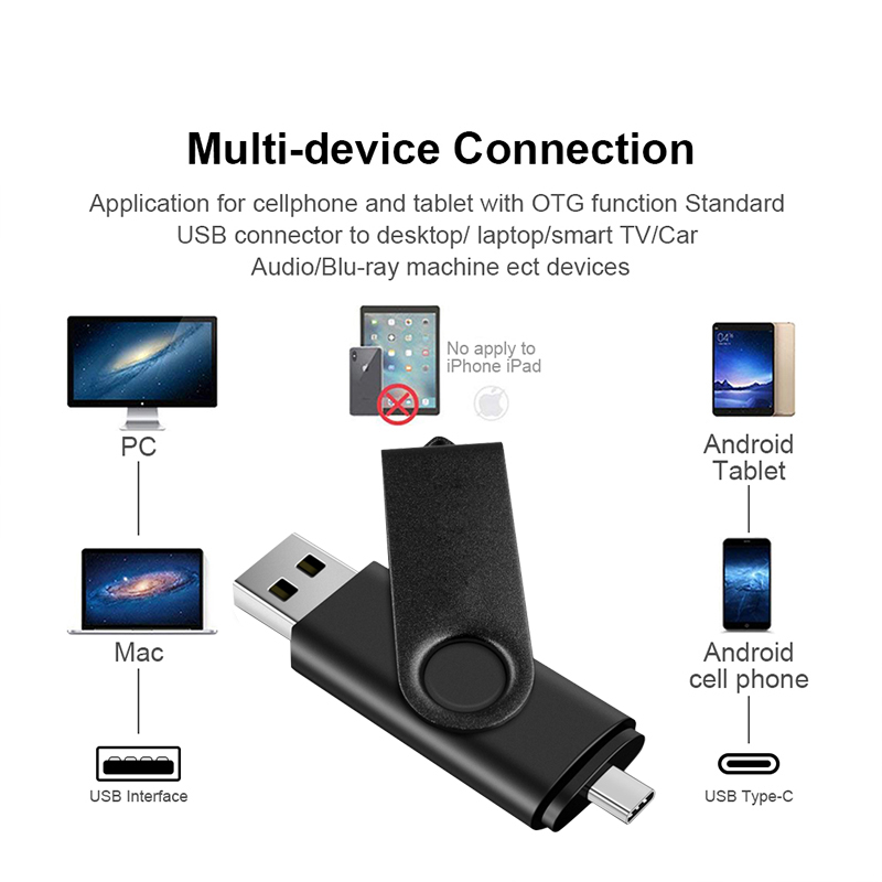 Otg u-schijf 1tb draagbare usb-stick 2.0 snelle waterdichte geheugenstick 64gb geheugensticks usb 128gb flashdrives type-c schijf