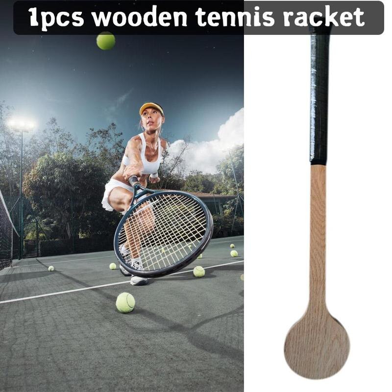 Puntero de tenis de madera, cuchara de tenis, postre, raqueta de tenis, práctica de bateo con precisión, golpear el punto dulce, mejorar las herramientas de entrenamiento