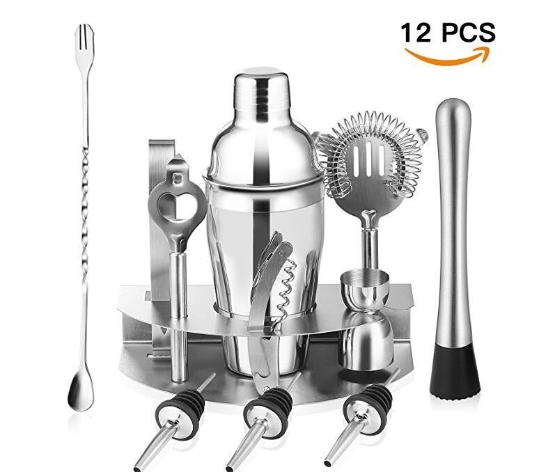 Stainless steel bartender set stainless steel set 7 piece set 12 piece set whiskey decanter set vino: 750ml set of 12 piec