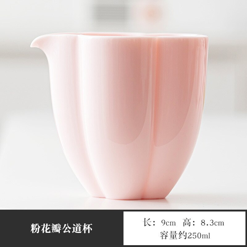 Household Kung Fu Tea Set Plates for Food Dry Bubble Tea Tray Complete Tableware Service Ceramic Pot Holder Handmade Dinnerware: pink justice cup
