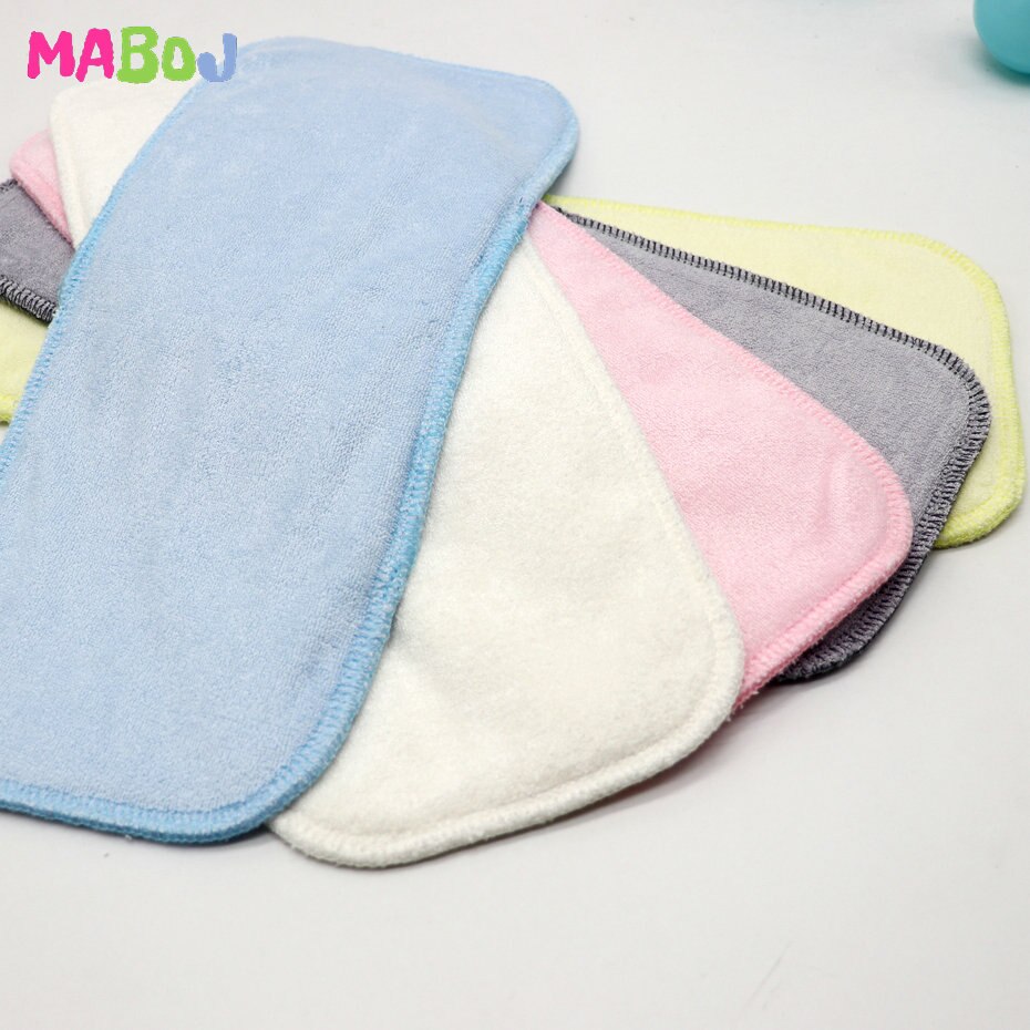MABOJ Ökologische Windel 6-Schicht Bambus Frottee Einsatz 10 stücke Baby Tuch Windel Mehrweg Waschbar Booster Liner Tasche Windel abdeckung