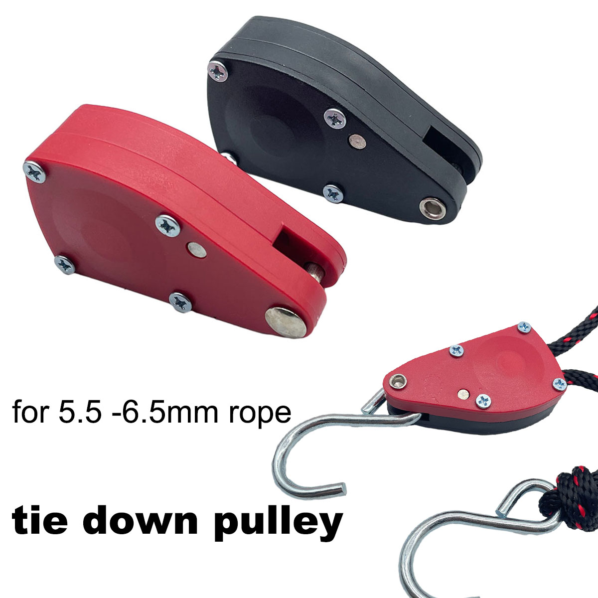 Polea de trinquete de amarre para toldo, hebilla de cuerda de 6mm, sujetador de cuerda de viento, colgadores de hebilla fija, 68kg, 1/4