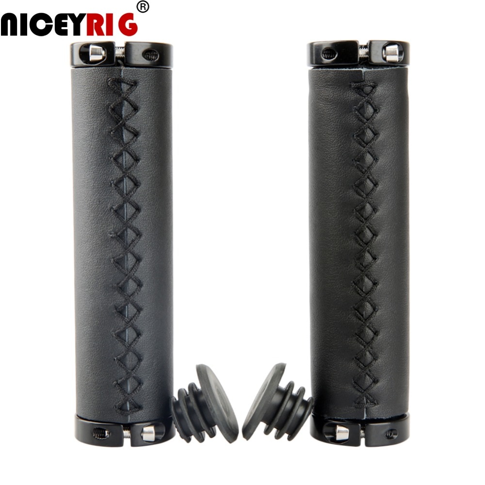 NICEYRIG Leather Handle Case Grip Cover Camera Cage Handle Stabilization Rig for DSLR Camera Shoulder Rig (2 Pieces a Pack)