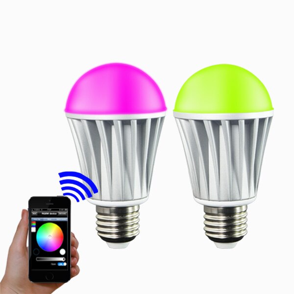 Bluetooth led lamp E27 AC100-240V 7.5 W kleurrijke verwisselbare + warm wit smartphone Draadloze home producten