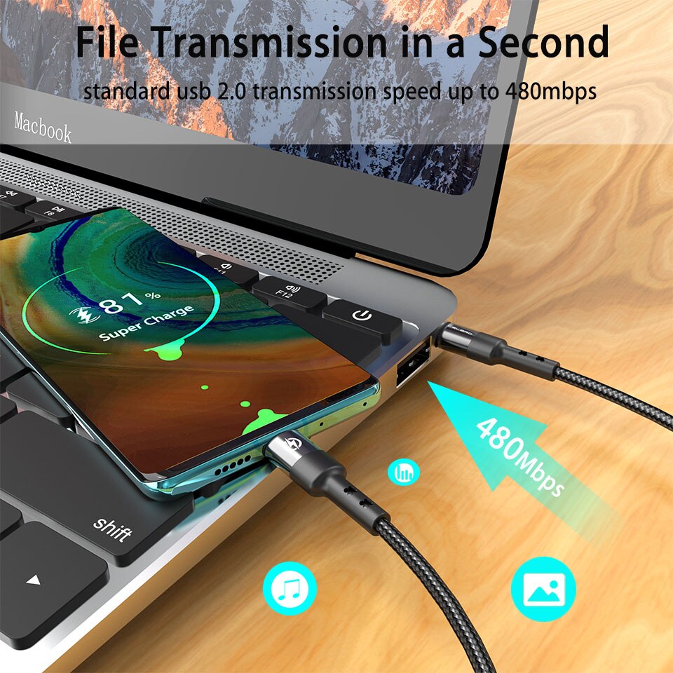 60w 3a usb type c kabel c naar c kabel usbc pd oplaadkabel voor samsung  s20 ultra note 20 s21 plus snel opladen 4+  snellader