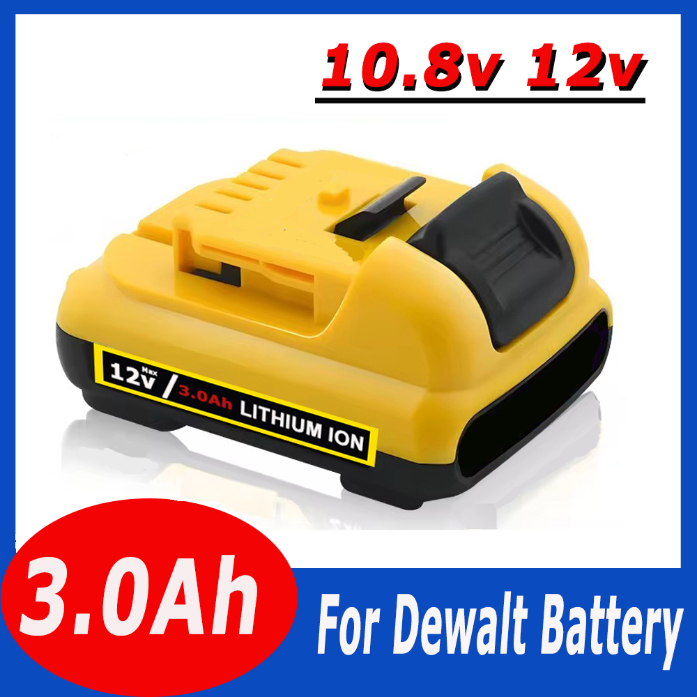 10.8V 12V 3.0Ah Max Lithium Ion Battery for DeWalt DCB120 DCB123 DCB122 DCB127 DCB124 DCB121 Replacement Rechargeable Batteries