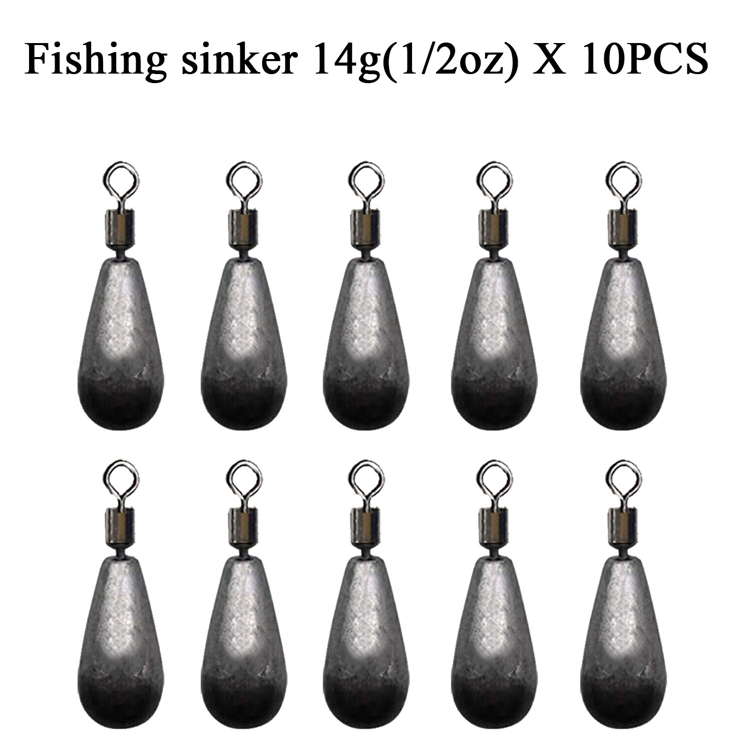10 pz/lotto pesca peso platina 3.5g 5g 7g 10g 14g 20g pesi goccia d&#39;acqua attrezzatura da pesca accessori: 14g sinker
