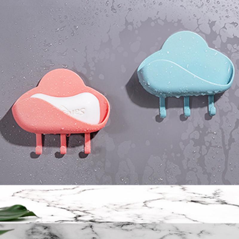 Badkamer Douche Zeepkist Schotel Opslag Zuignap Hoek Cloud Vorm Plastic Zeephouder Douche Hanger Badkamer Opbergrek