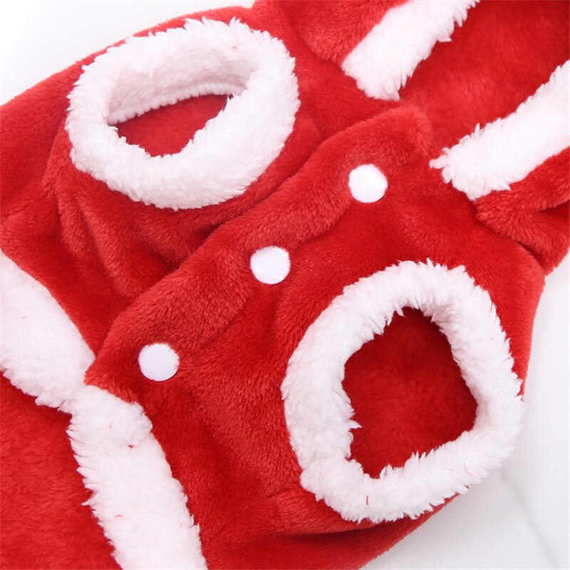 Coral Fleece Christmas Teacup Puppy Clothes Soft Pet Christmas Clothes for Dog Hoodies Sweater for Dogs Cute Pitbull Dog Clothes