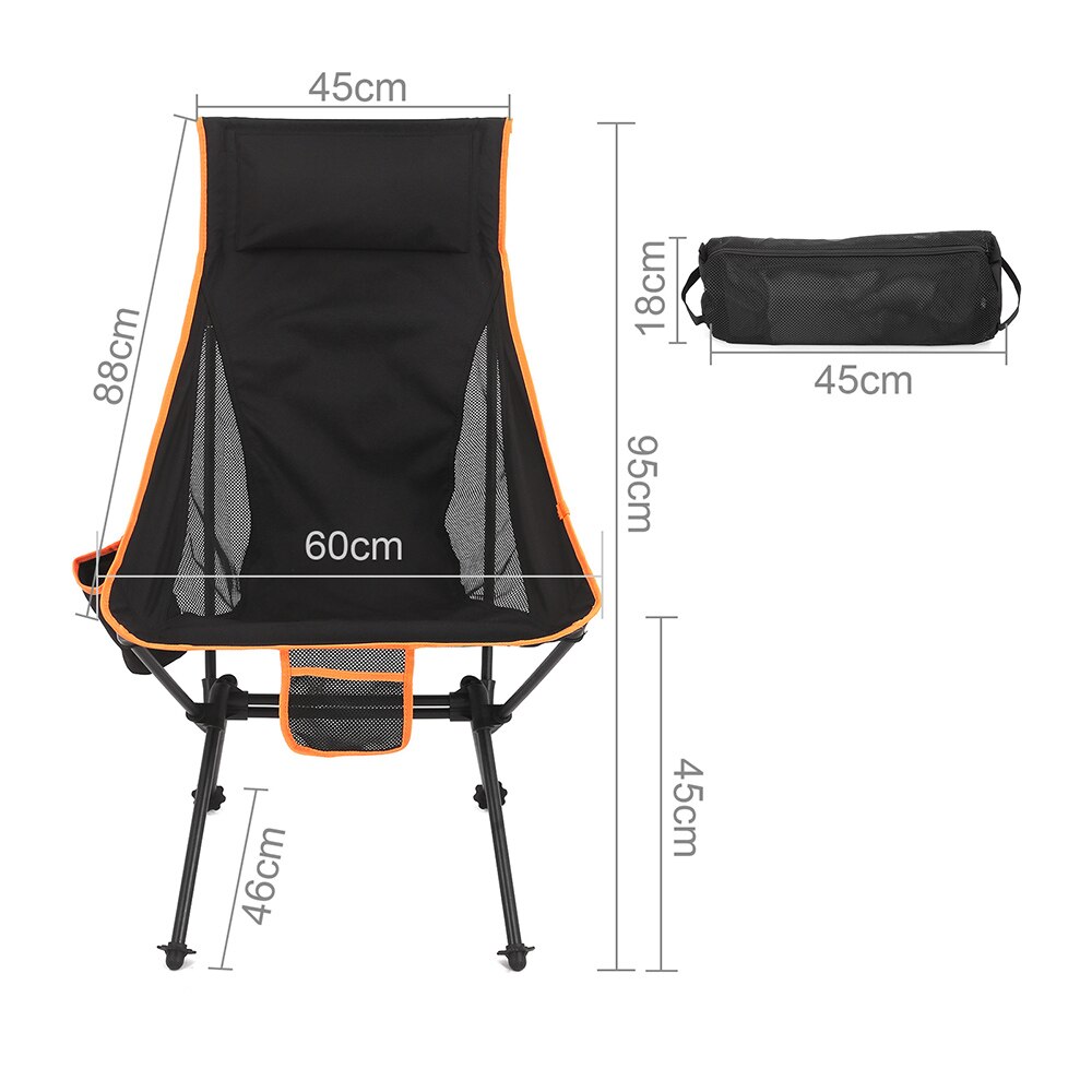 Durble Ultralight Draagbare Vouwen Maan Stoel Met Draagtas Anti-Slip Stand Waterdicht Doek Voor Vissen Camping Tuin Outdoor: A2 Black With Bag