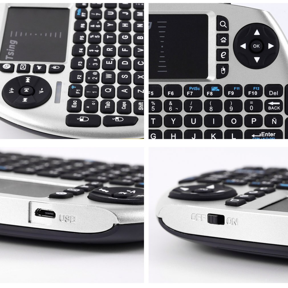 Portable Handheld Wireless Keyboard Touchpad Multi-media for TV Box Media TV PC Stick Laptop for Raspberry PI PS3 French Spanish