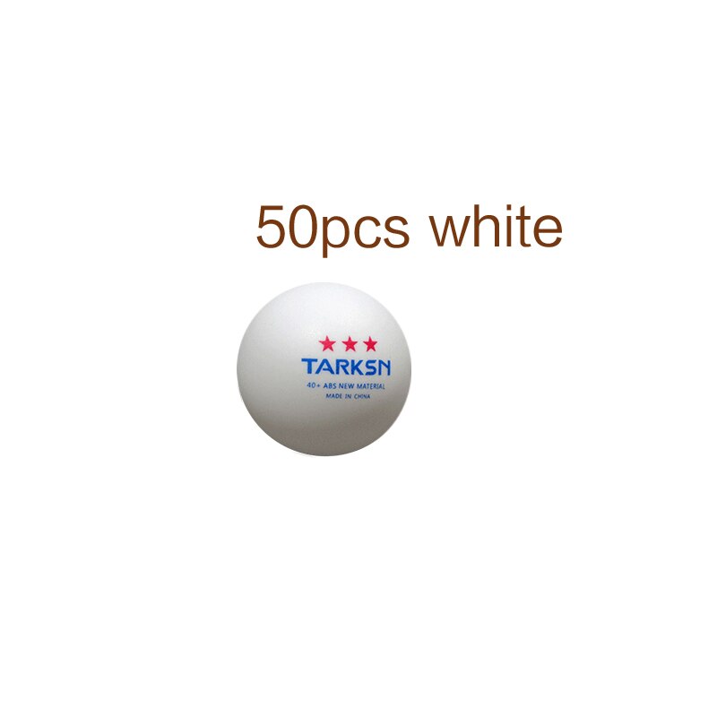 TARKSN – balles de Tennis de Table 3 étoiles en matériau ABS, 40 + mm, en plastique, 50 pièces: 50pcs white
