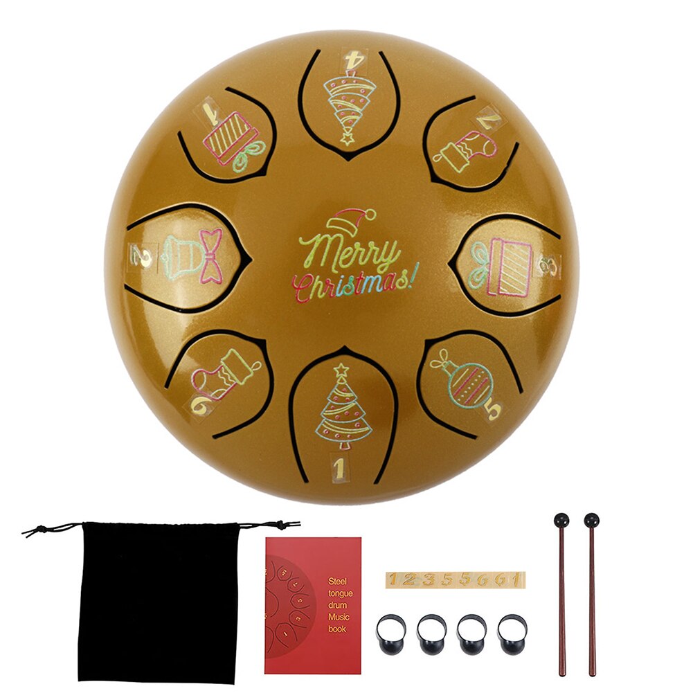 Ethereal Drum Ritme 8 Tune Tong Drum 6 Inch Hand Drum Met Drumsticks Sticker W/Opbergtas Voor Percussie muziekinstrument: D