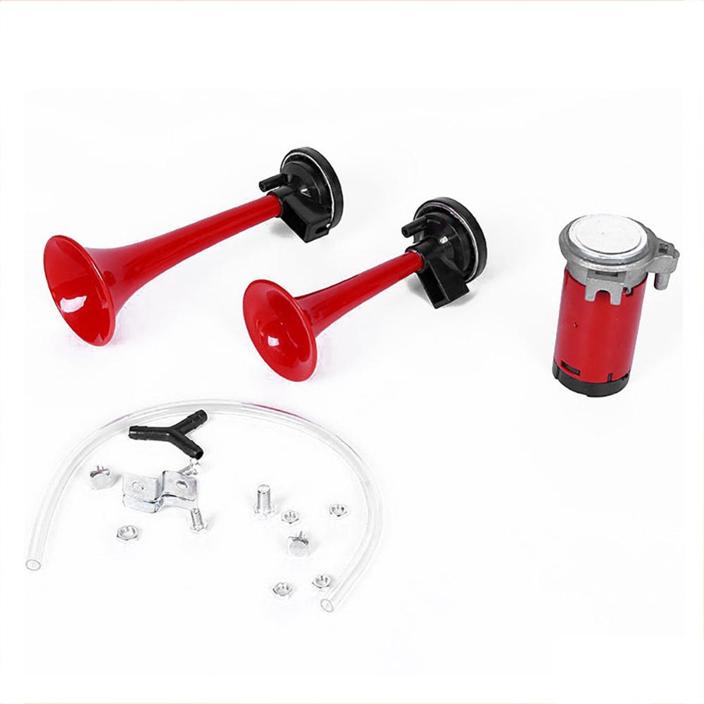 DC 12V Universal Air Hoorn 135db Geluid Super Luid Trein Dual Trompet Air Horn met Compressor Kit voor Voertuigen vrachtwagens Boten Cars