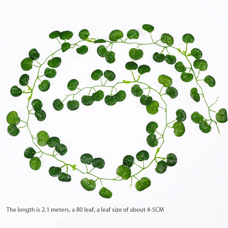 Artificial Jungle Vines Lizards Snake Reptile Pet Terrarium Decor Bendable Flexible Primeval forest Vine Vivarium Pet Habitat: Only Leaves-2