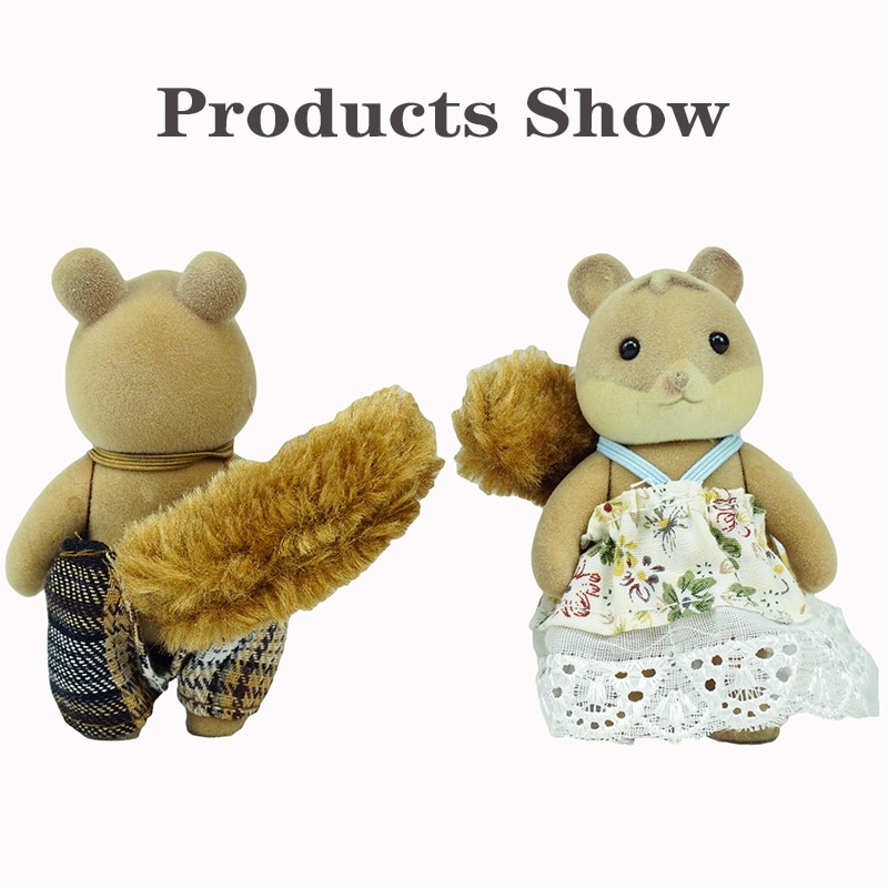 Children's Simulation Forest Animal Family 1:12 Scale Simulation Animal 1/12 Squirrel Cat Simulation Animal Girl Pretend Gam