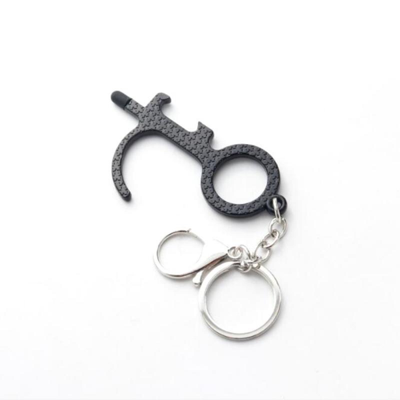 Anti Contact Door Opener No Touch Key Door Opener Keychain Anti-Touch Door Handle Elevator Artifact Key Button Tool: 9