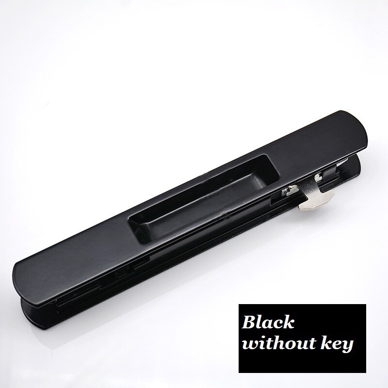 Mute Mortice Sliding Door Locks Hidde Handle Interior Door Pull Lock Modern Anti-Theft Room Wood Door Lock Furniture Hardware: black without key
