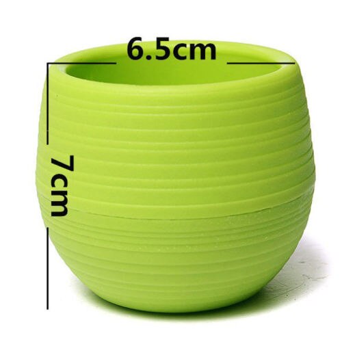 Mini Colourful Round Plastic Plant Flower Pot Garden Home Office Decor Planter Desktop Flower Pots
