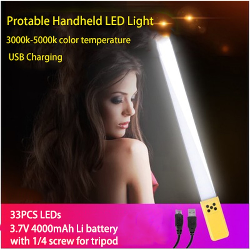 Photography Photo Studio Protable Handheld LED Photography Light 3000K-5000K 3.7V 12W USB Charging Flash Light Photo Fill Light