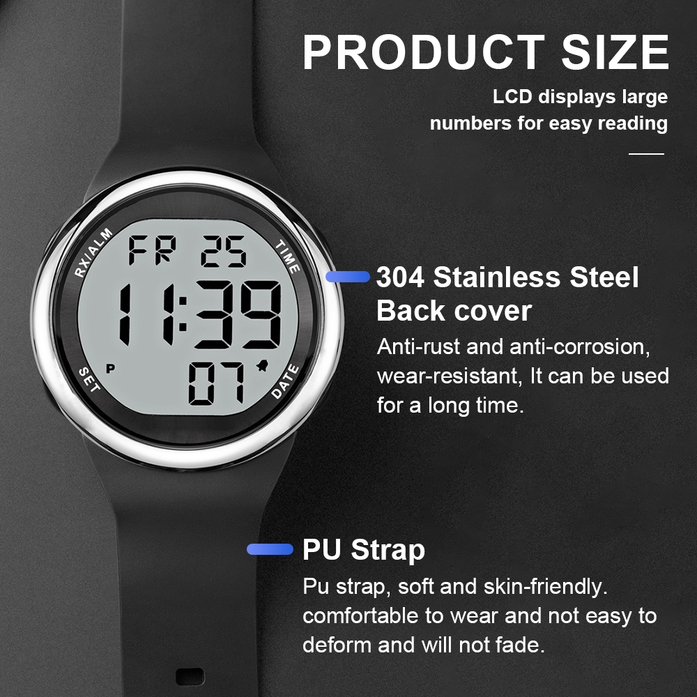 Hearkent engelsktalande klocka för blinda/synskadade seniorer elektronisk digital talande klocka armbandsur med alarm