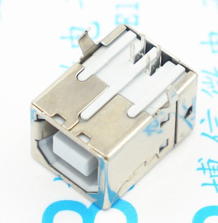 50 stks Printer USB interface BF90 graden Type B USB data interface D type mond USB socket Shell plating niet roest