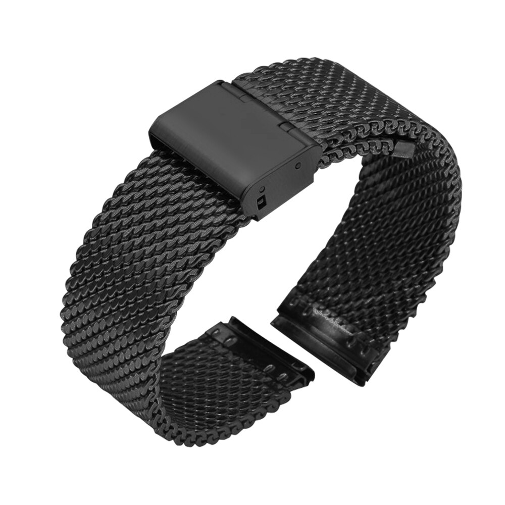 18mm 20mm 22mm 24mm Quick Release Universal Milanese Armband Uhr Band Mesh Edelstahl Strap Handgelenk gürtel Armband Schwarz: Black / 22mm