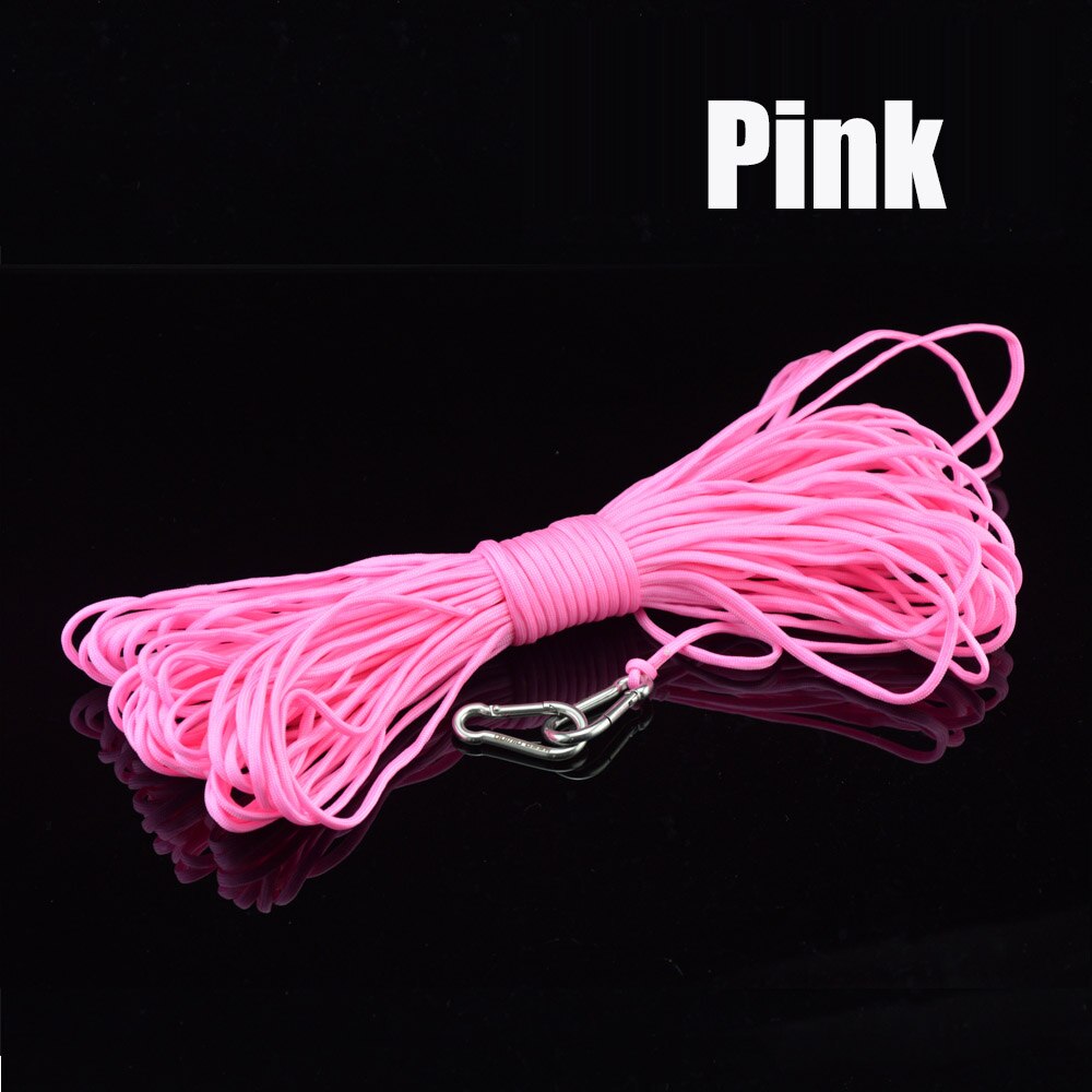KEEP DIVING Scuba Diving Buoyant Lifeline With 2PCS 50MM Steel Spring Hooks Diving Rope Life Saving Equipment Swimming Training: Pink