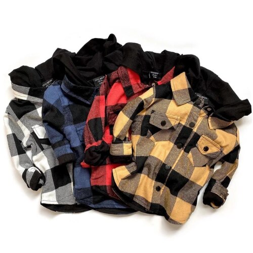 Baby Jongens Meisjes Shirts Button-Down T-shirt Denim Romper Peuter Lange Mouwen Plaid Top 0-7T