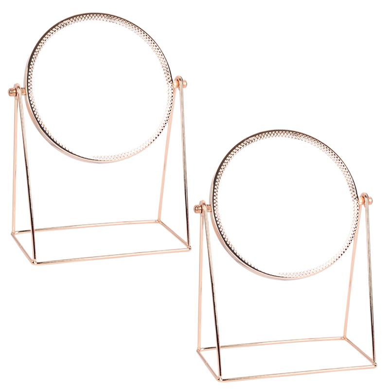 1PC Make-Up Spiegel Ronde Minimalistische Ijzeren Frame Decoratieve Draaibare Spiegel Spiegel Voor Aanrecht