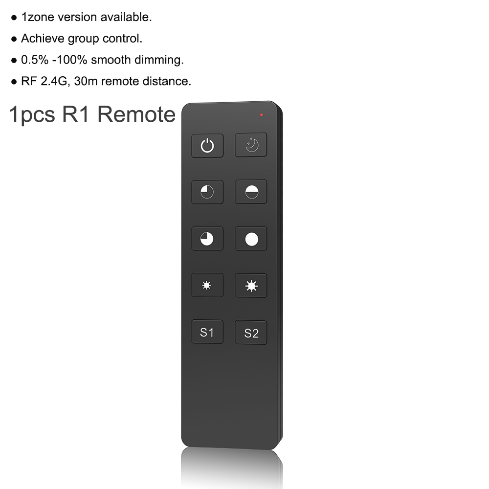 Interruptor de atenuación inalámbrico LED Triac de AC110V-220V, control remoto de atenuación táctil de 4 zonas para LED de un solo Color, 2,4G, S1-B: R1
