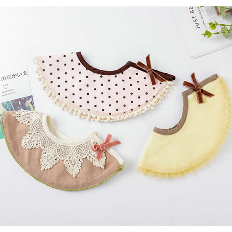 Baby bib saliva towel rice round bib baby cotton pocket maternal infant supplies Baby Bibs Cotton Lace Tassel bow burp cloths