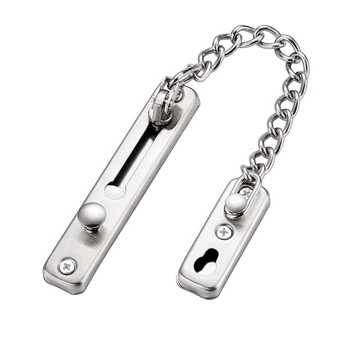 Verrou de chaîne de porte en acier inoxydable, protection Anti-vol à ressort, serrure à pression robuste, poli, loquet de porte avec vis