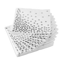 100 Stuks Servet Partij Servet Met Folie Dot-Bruiloft, Party, Baby Shower, Lunch Party, zilver Elegante Wegwerp Servet: Default Title