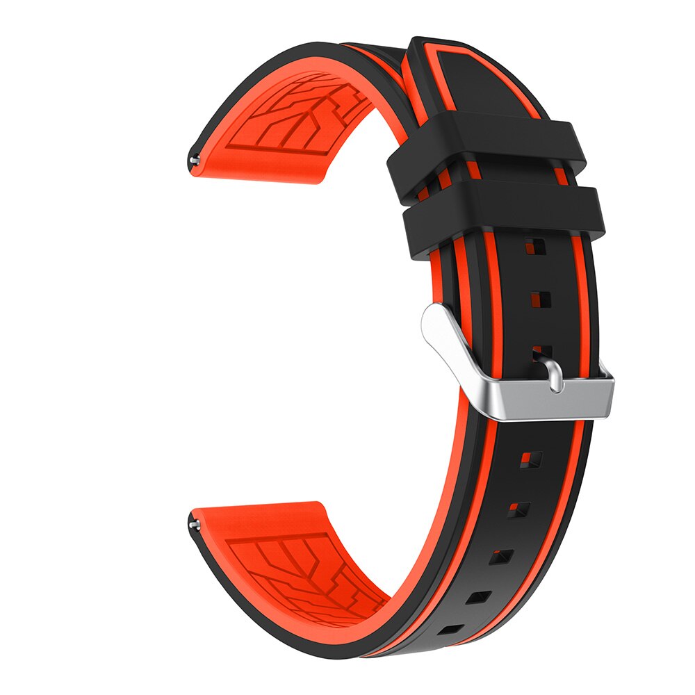 Voor Huawei Horloge Gt 2 46Mm Gt GT2 Strap Twee Tone Siliconen Horloge Band Horlogeband Vervanging Sport Armband 22Mm Horloge Band: Black orange