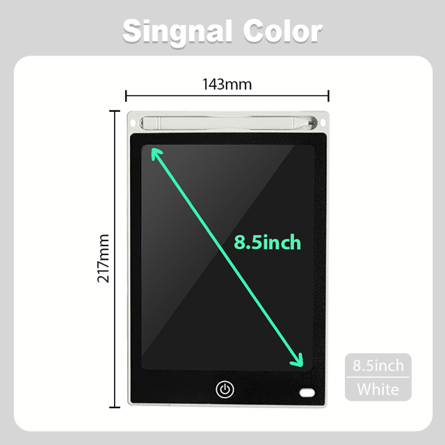 Planche à dessin électronique, écran LCD de 8.5 pouces, tablette graphique numérique pour dessin, bloc d&#39;écriture électronique, jouets pour enfants: 8.5inch white signal