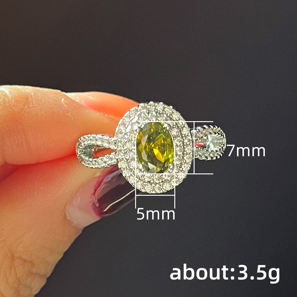 Huitan Unieke Olijfgroen Zirconia Wedding Bands Briljante Vrouwen Ringen Temperament Elegante Vrouwelijke Ringen Partij Sieraden