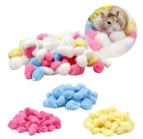 100Pcs Hamster Katoen Ballen Winter Warm Hamster Nestelen Materiaal Kleurrijke Leuke Mini Ballen Kleine Producten Huisdier Kooi Accessoires