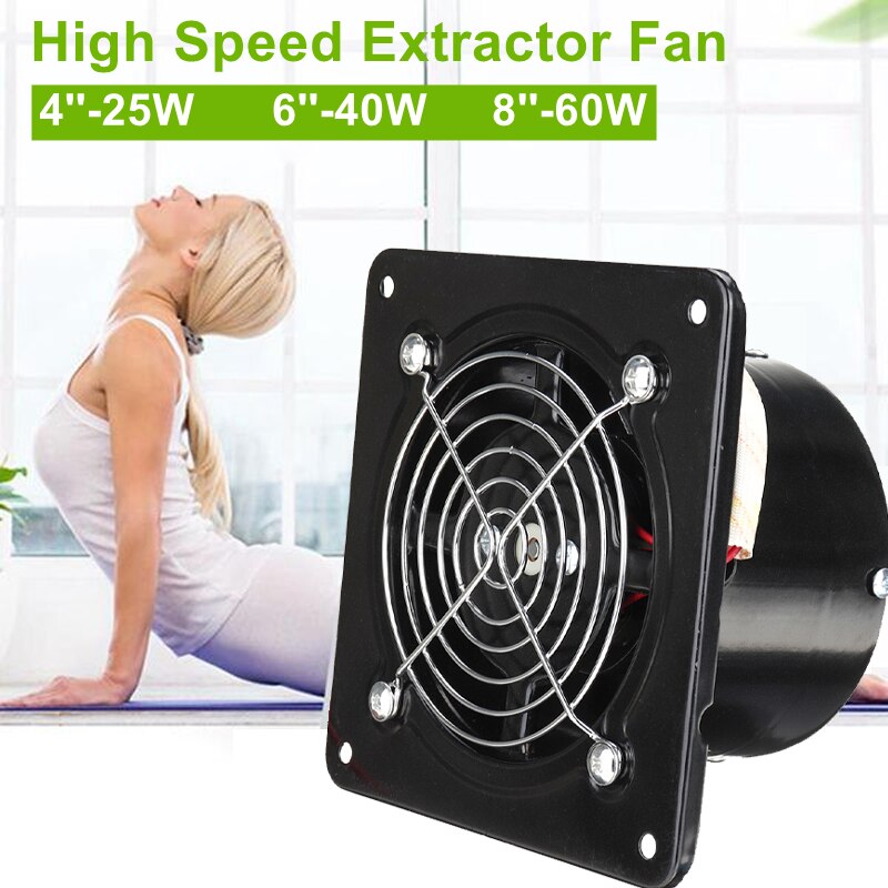 4/6/8Inch Extractor Ventilator Ventilator Luchtblazer Hoge Snelheid Badkamer Keuken Wc Air Vent raam Muur Fan